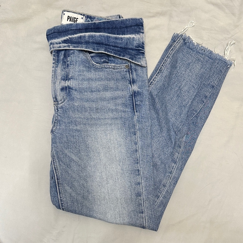 PAIGE Women's Light Blue Straight Leg Jeans